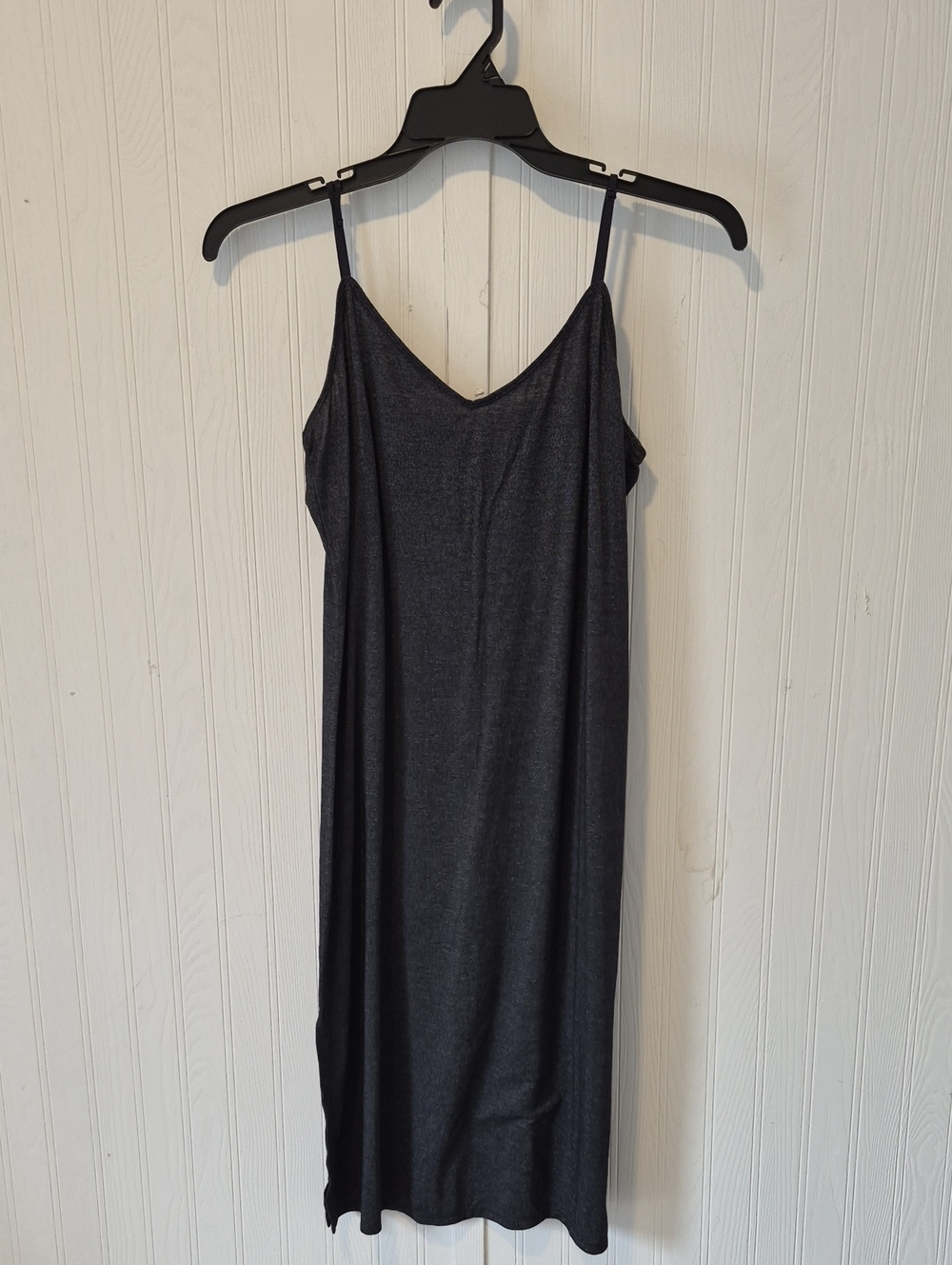 TNA Golden Charcoal V-Neck Slip Dress